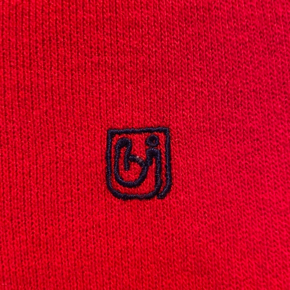 Vintage 90's Bonjour Red V-Neck Sweater Sz M - Picture 5 of 6